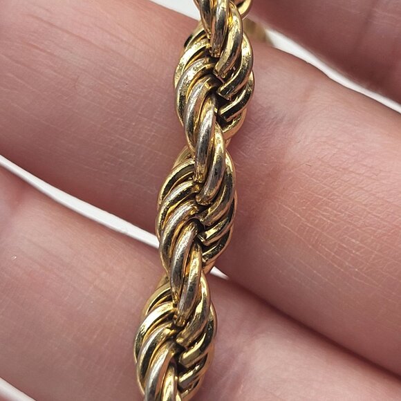 VTG Monet Gold Tone Rope Chain Bracelet - Picture 4 of 8